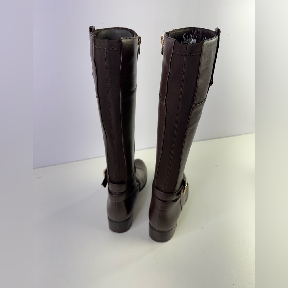 Solimani Gabi 12" slim calf riding boot size 8.5 M , brown - Picture 10 of 11
